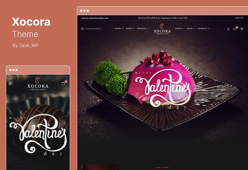 ธีม Xocora - เบเกอรี่อาหาร WooCommerce WordPress Theme