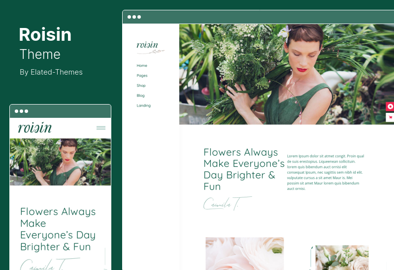 Tema Roisin - Tema WordPress para floricultura e floricultura