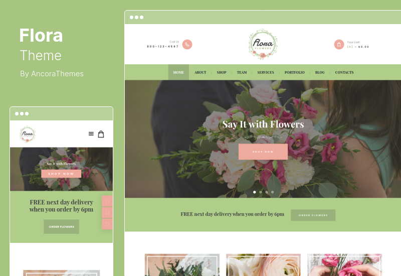 Motyw Flora - Kwiatowy Butik i Kwiaciarnia Motyw WordPress