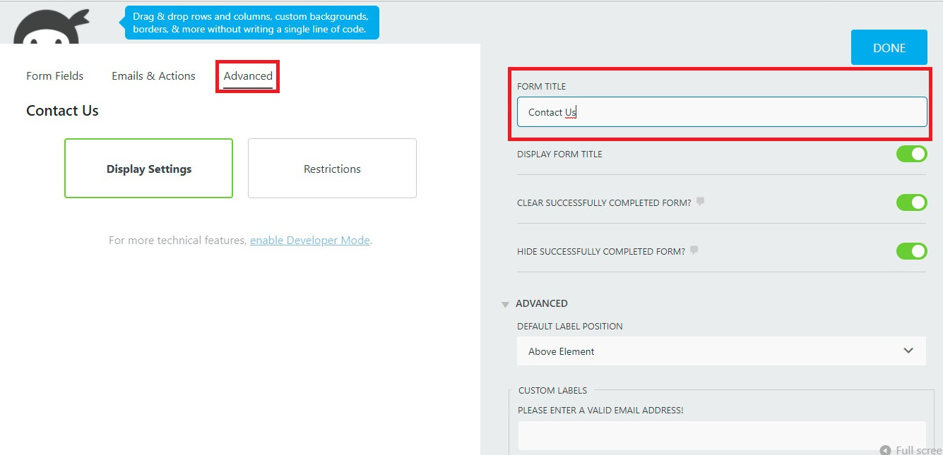 Erstellen Sie ein Kontaktformular in Wordpress 7