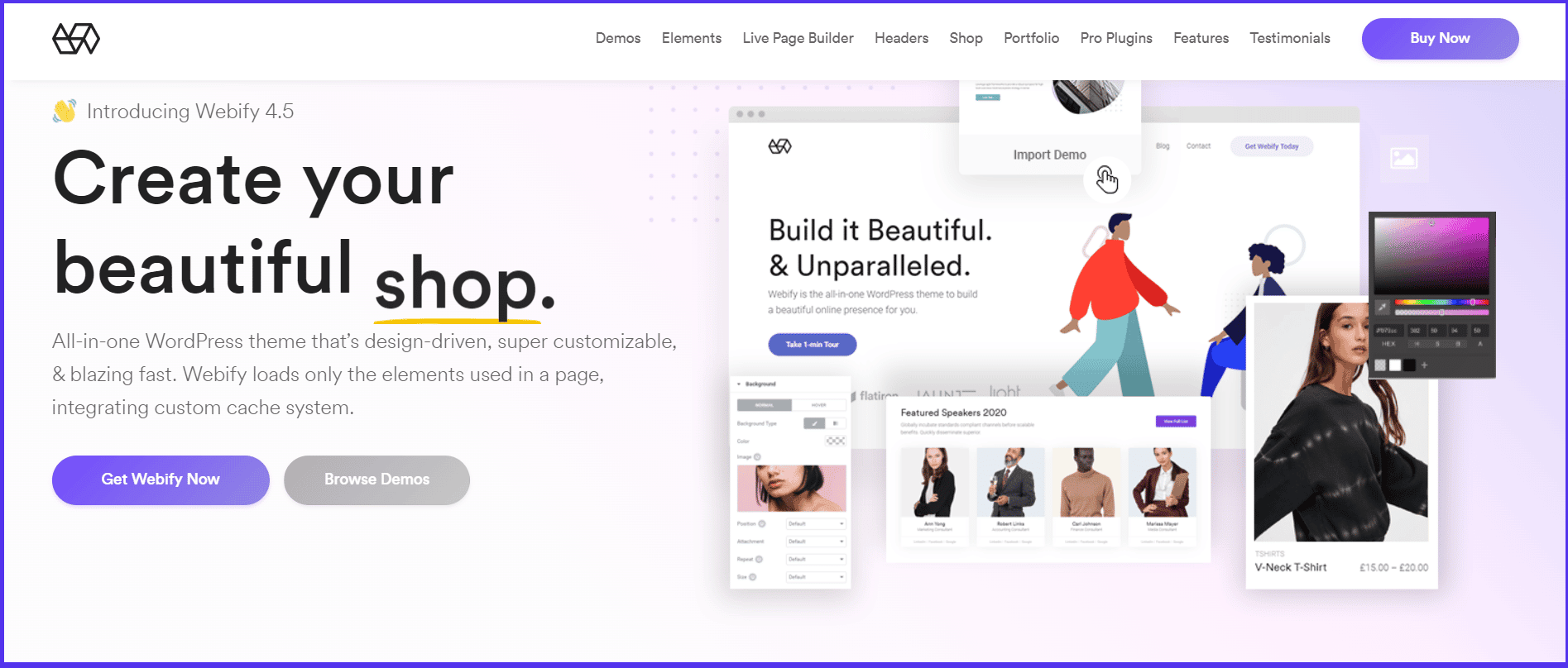 Скриншот веб-сайта темы электронной коммерции Webify WordPress.