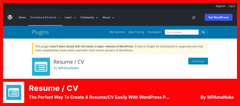 Complemento de currículum vitae / CV: la manera perfecta de crear un currículum vitae / CV fácilmente con el complemento de WordPress