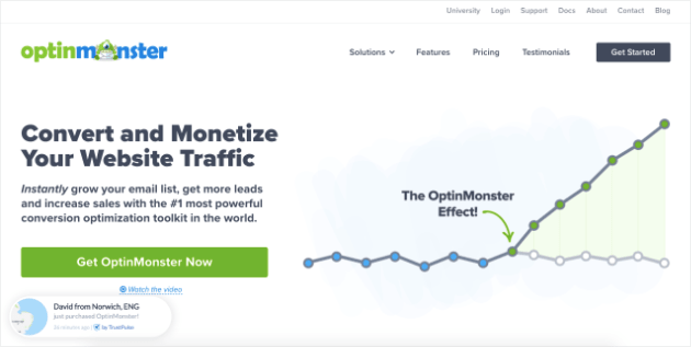 Optinmonster أفضل أداة لتوليد الرصاص