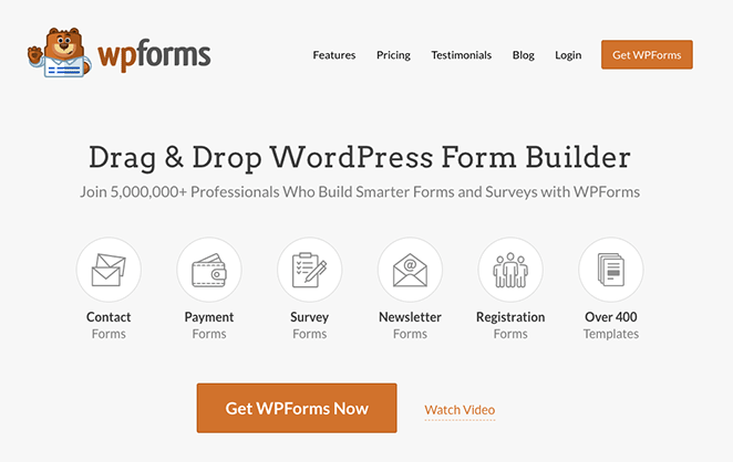 WPForms cel mai bun plugin WordPress de generare de formulare