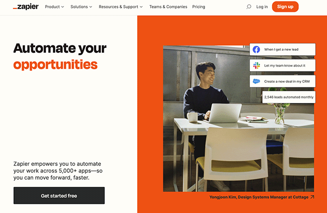 หน้าแรกของ Zapier