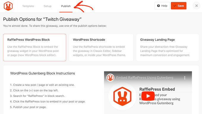 Cara menerbitkan giveaway Twitch menggunakan WordPress