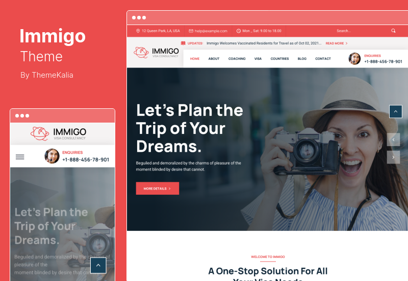 Immigo Theme - 移民和簽證諮詢 WordPress 主題