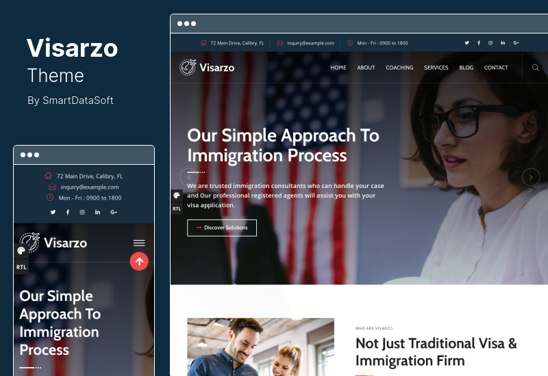 ธีม Visarzo - ธีม WordPress ตรวจคนเข้าเมืองและให้คำปรึกษาด้านวีซ่า