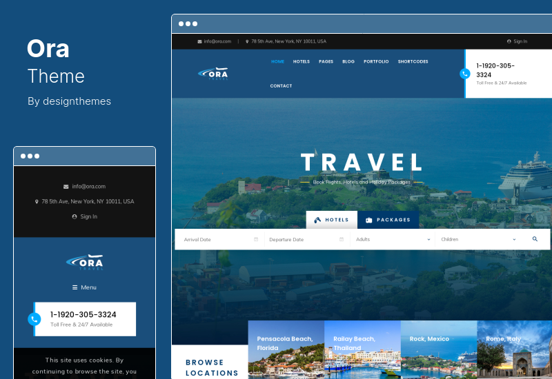 Tema Ora - Tema WordPress para reservas de viagens