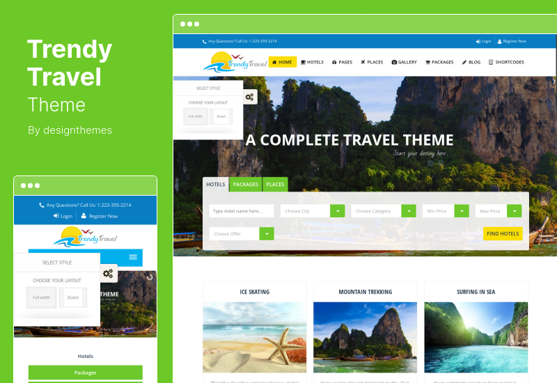 Trendiges Reisethema – Tourismus & Reisen WordPress Theme