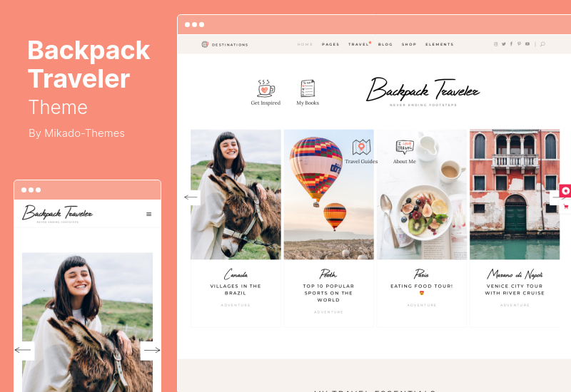 ธีม Backpack Traveller - ธีม WordPress ของบล็อกสมัยใหม่