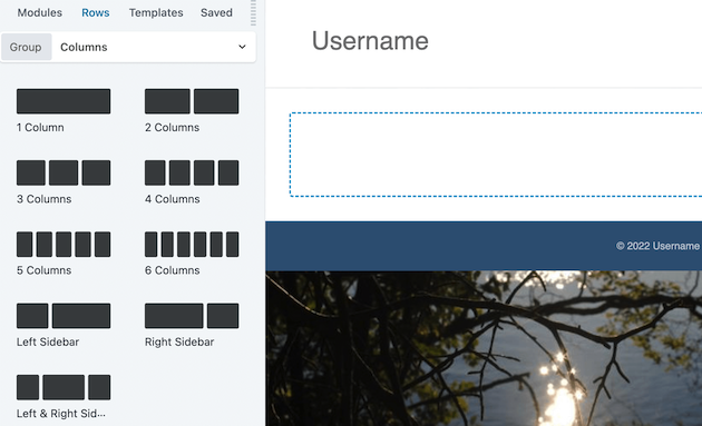 Usando el bloque de 1 columna en su página con Beaver Builder.