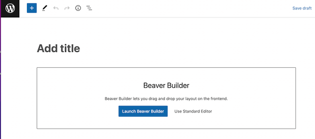 Beaver Builder başlatılıyor.