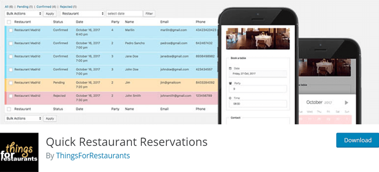 Plugin WordPress Reservasi Restoran Cepat