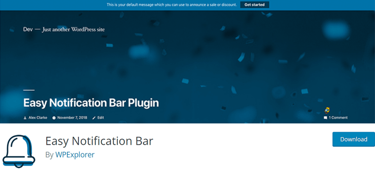 Плагин Easy Notification Bar для WordPress