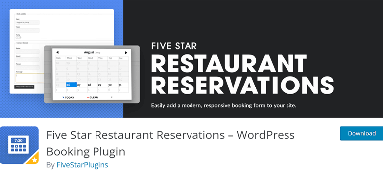 ปลั๊กอิน WordPress Resevations ห้าดาว