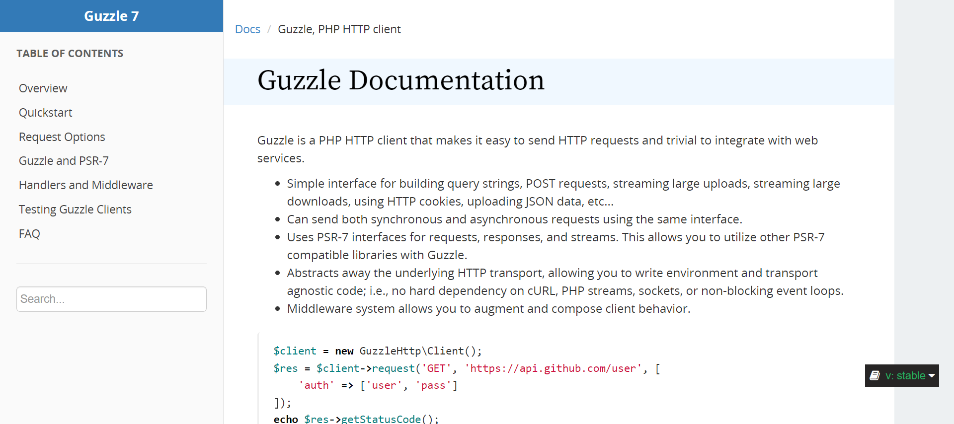 Guzzle أداة اختبار php