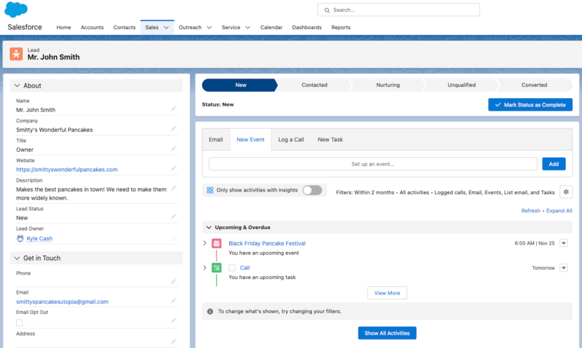 Salesforce Lead Tracking Dashboard