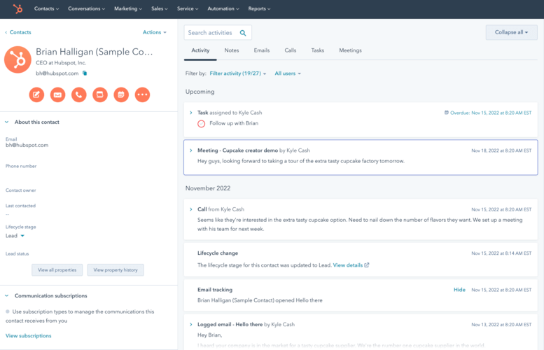 Hubspot Lead Tracking Dashboard