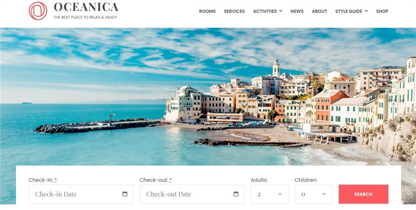 Oceanica memilih tema WordPress