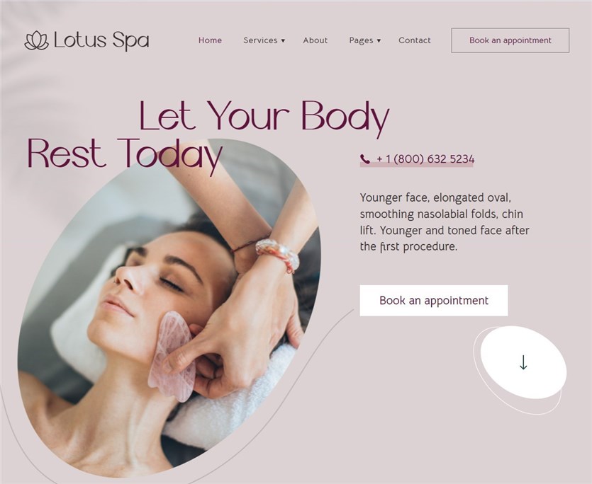 Тема бронирования Lotus Spa Appointment