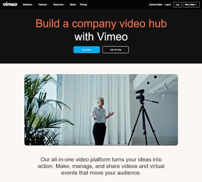 fournisseur de vidéos en streaming - Vimeo