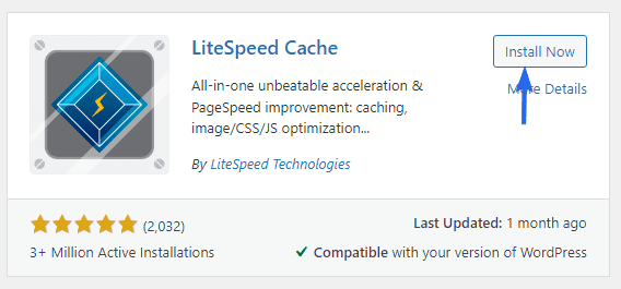 Instal plugin LiteSpeed ​​Cache