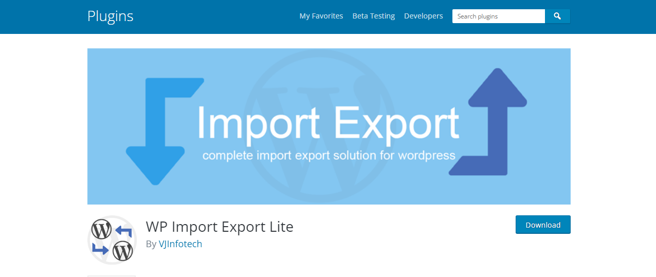 WP Import Export Lite - Complementos de importación y exportación de WordPress