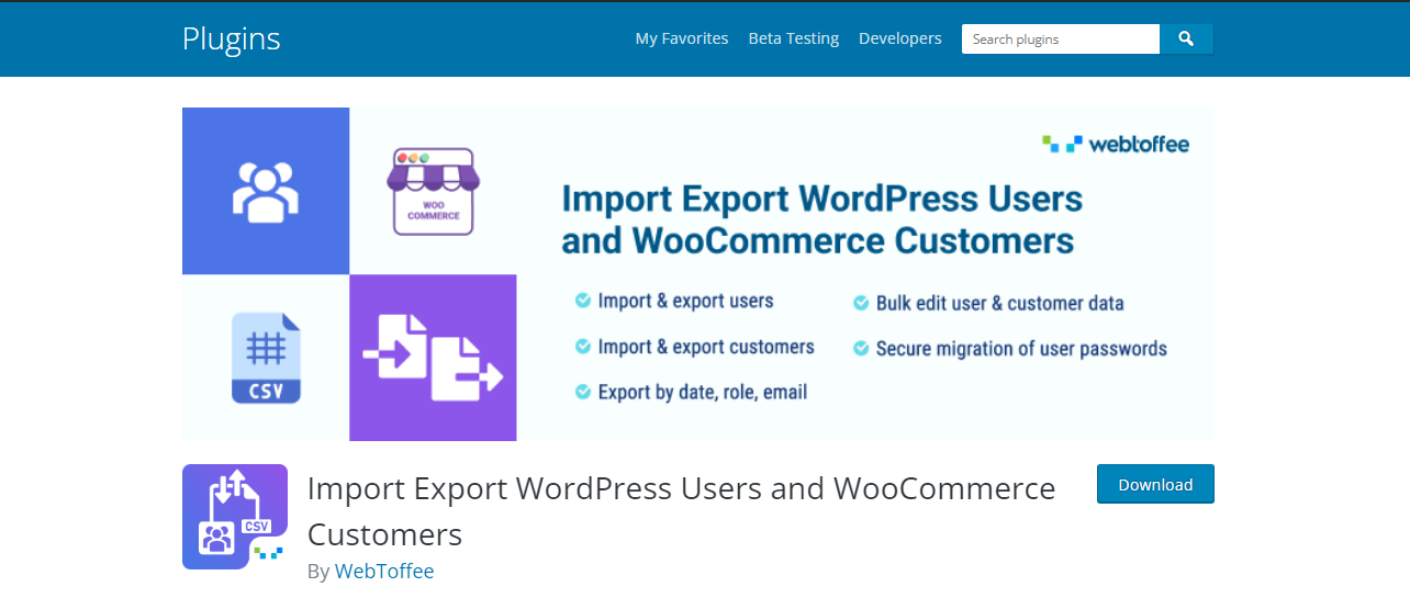 Importar Exportar Usuarios de WordPress - Complementos de importación y exportación de WordPress