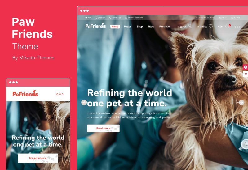 Tema PawFriends - Negozio di animali e tema WordPress veterinario