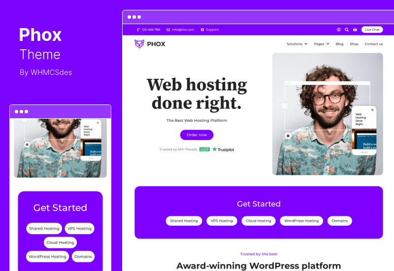 Phox Theme - Хостинг WordPress и тема WordPress WHMCS