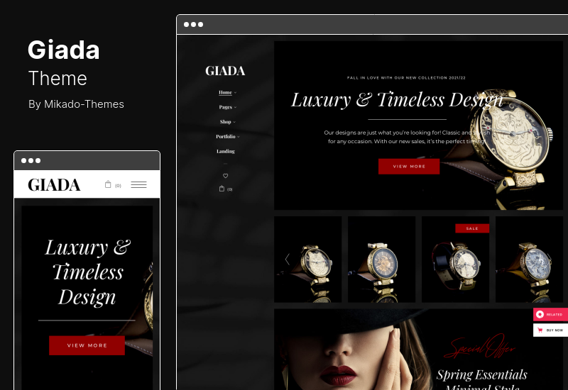 Giada Theme – WordPress-Theme für Schmuck- und Uhrengeschäfte