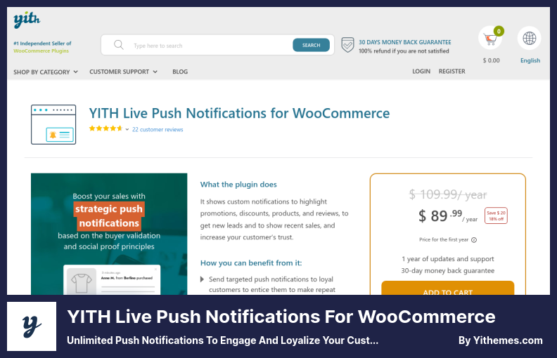 Notificări Push YITH Live pentru Pluginul WooCommerce - Notificări Push nelimitate pentru a-ți implica și fideliza clienții