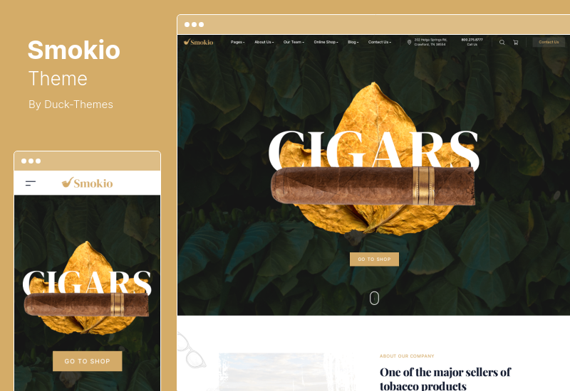 Tema Smokio - Tema WordPress Produksi Peternakan Tembakau & Ganja