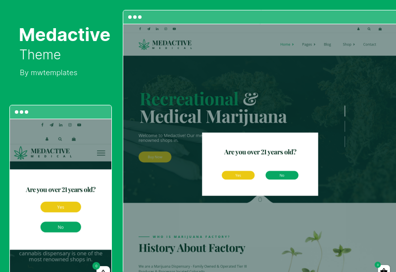 Medactive Theme - Тема WordPress для диспансера медицинской марихуаны