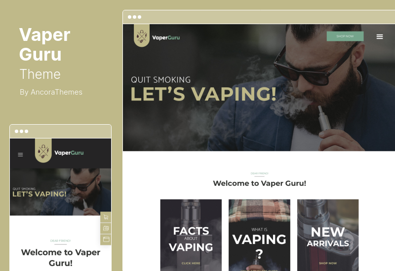 Tema VaperGuru - Tema WordPress pentru comunitatea Vapers și magazinul de țigări