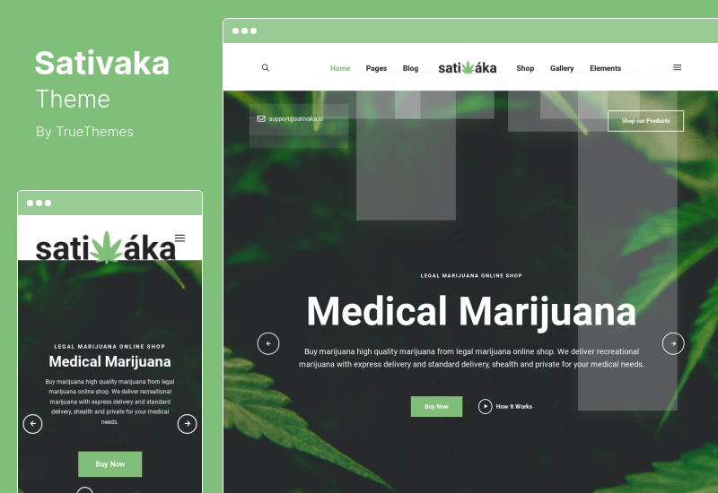 Sativaka 主題 - 醫用大麻藥房 WordPress 主題