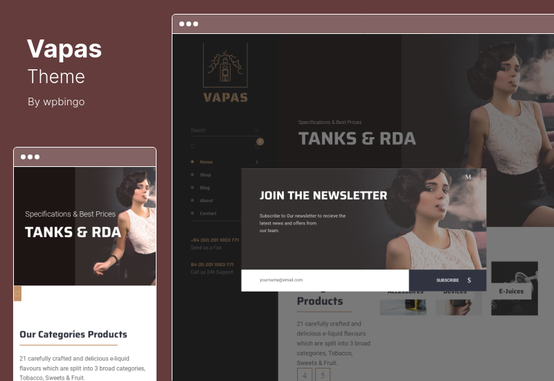 Tema Vapas - Tema WordPress WooCommerce Magazin Vape