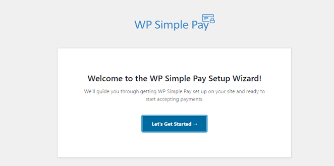 WP Simple Pay setup wizard