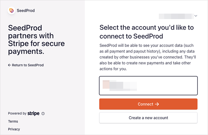 Connect SeedProd to stripe