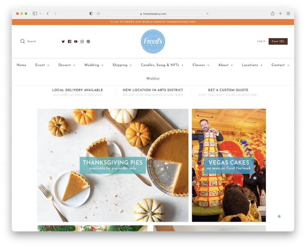 freeds boulangerie bluehost exemple de site Web