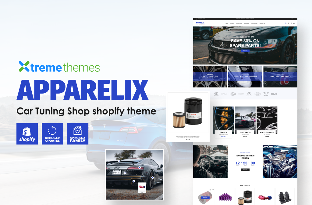 ApparelixCar- ضبط السيارة- Shopify- الموضوع