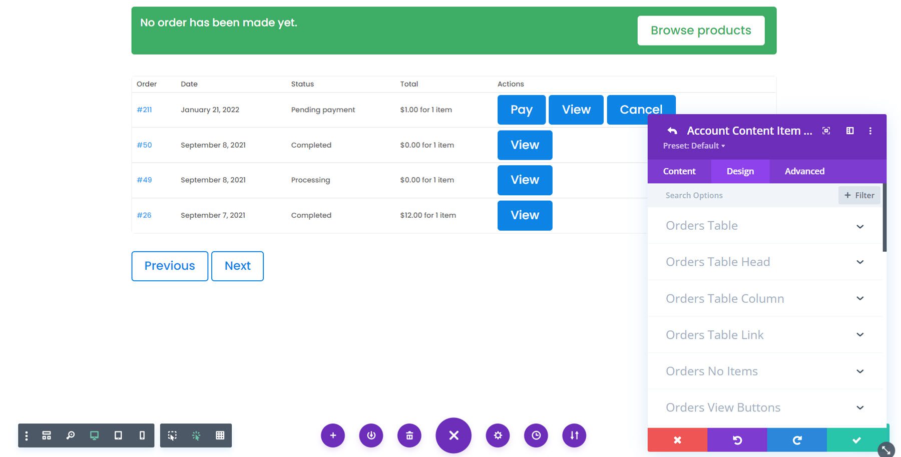 Le plugin Divi met en évidence les commandes du créateur de boutique Divi