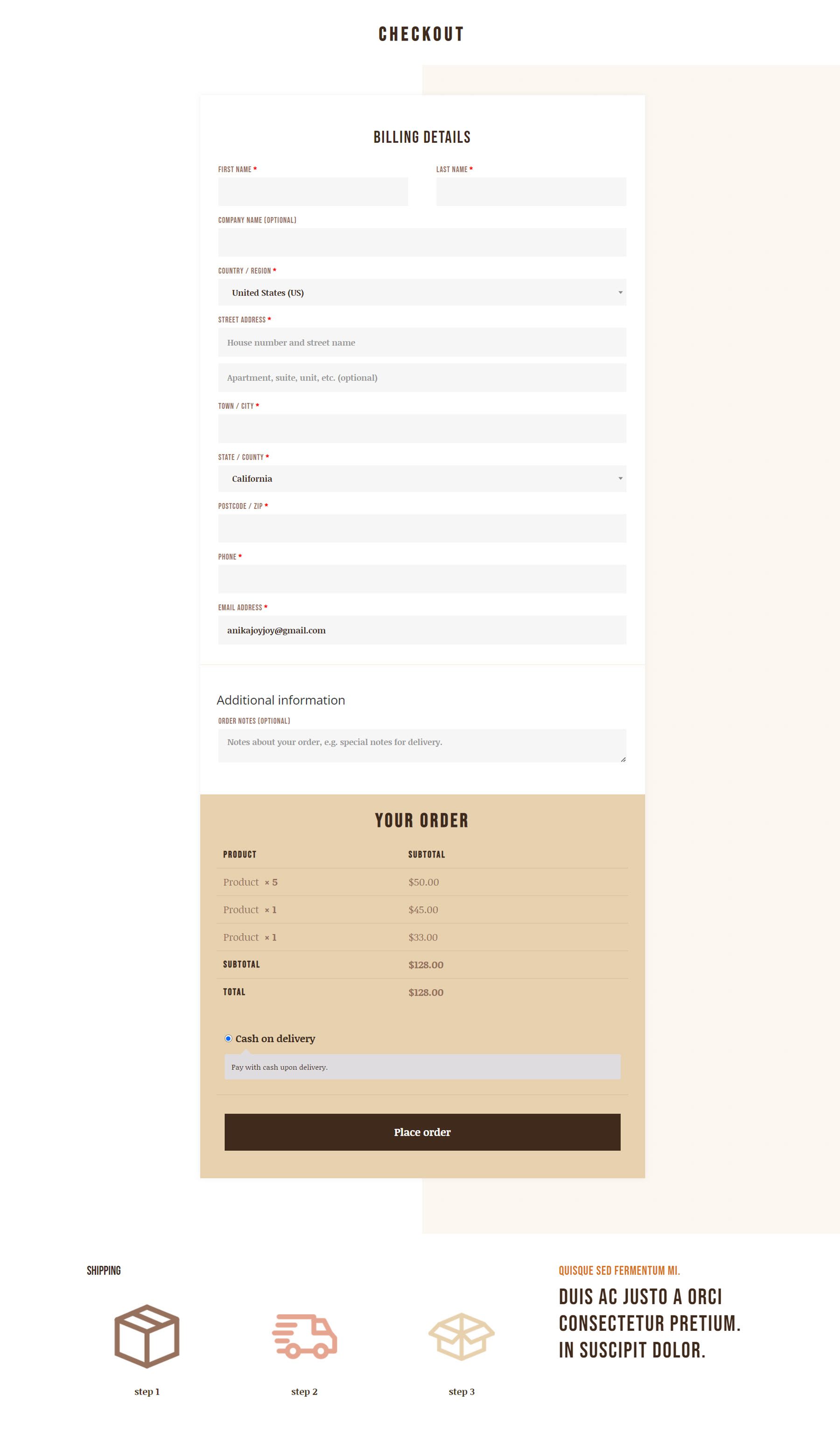 ปลั๊กอิน Divi ไฮไลต์ Divi Shop Builder Coffee Checkout