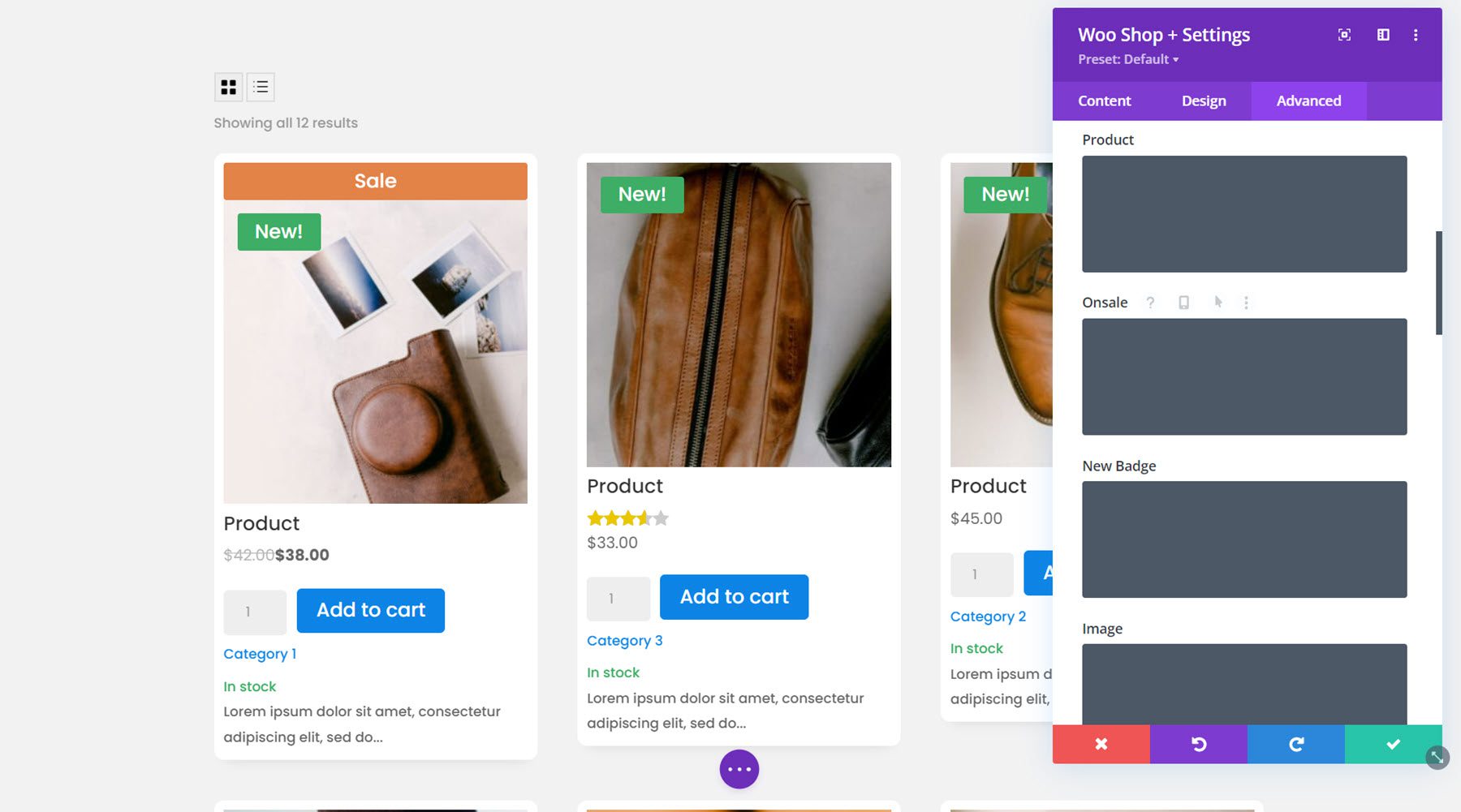 Divi Plugin Evidenzia Divi Shop Builder CSS personalizzato