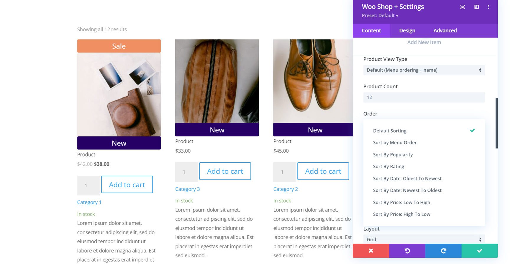 Divi 플러그인 하이라이트 Divi Shop Builder 주문