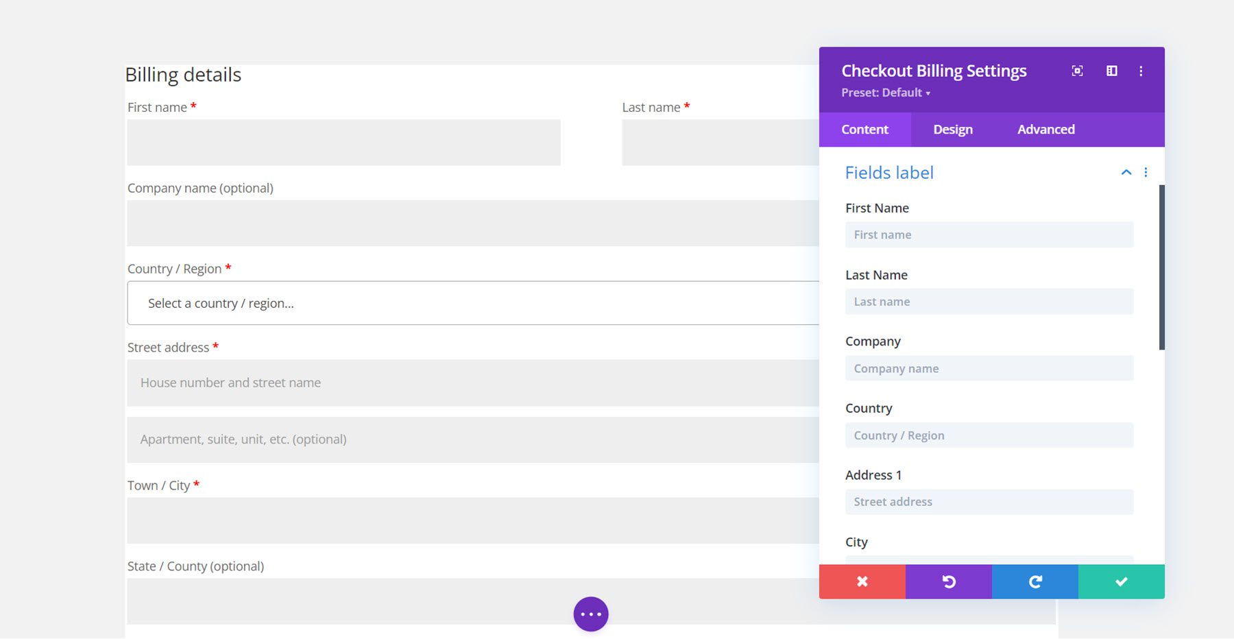 Il plug-in Divi evidenzia i contenuti di fatturazione di Divi Shop Builder