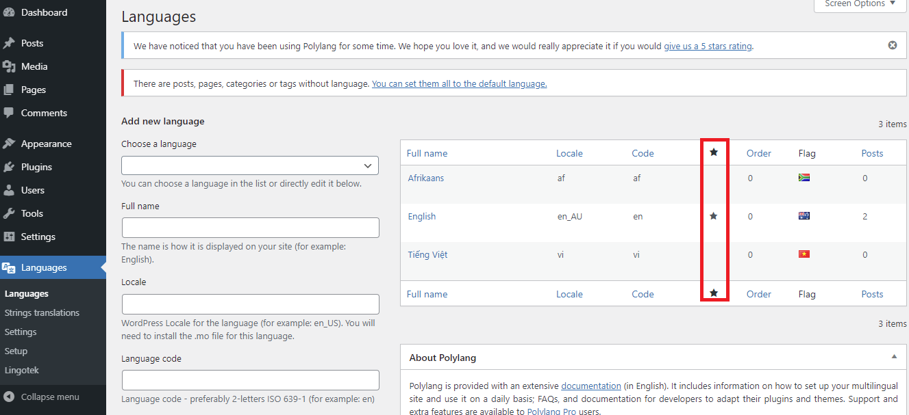 สร้างเว็บไซต์ Wordpress หลายภาษา 13