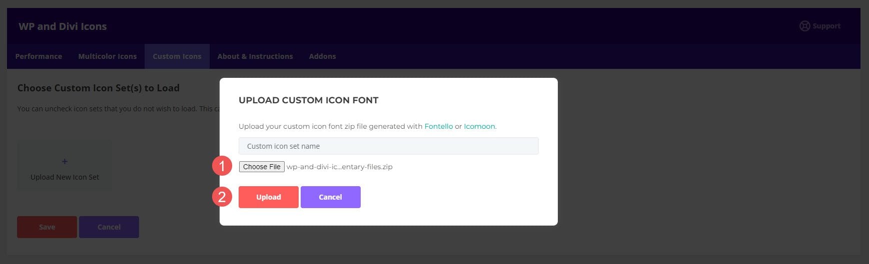 WP ve Divi Icons Pro Eklenti Ayarları