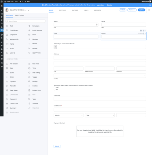 Stripe Donation Form